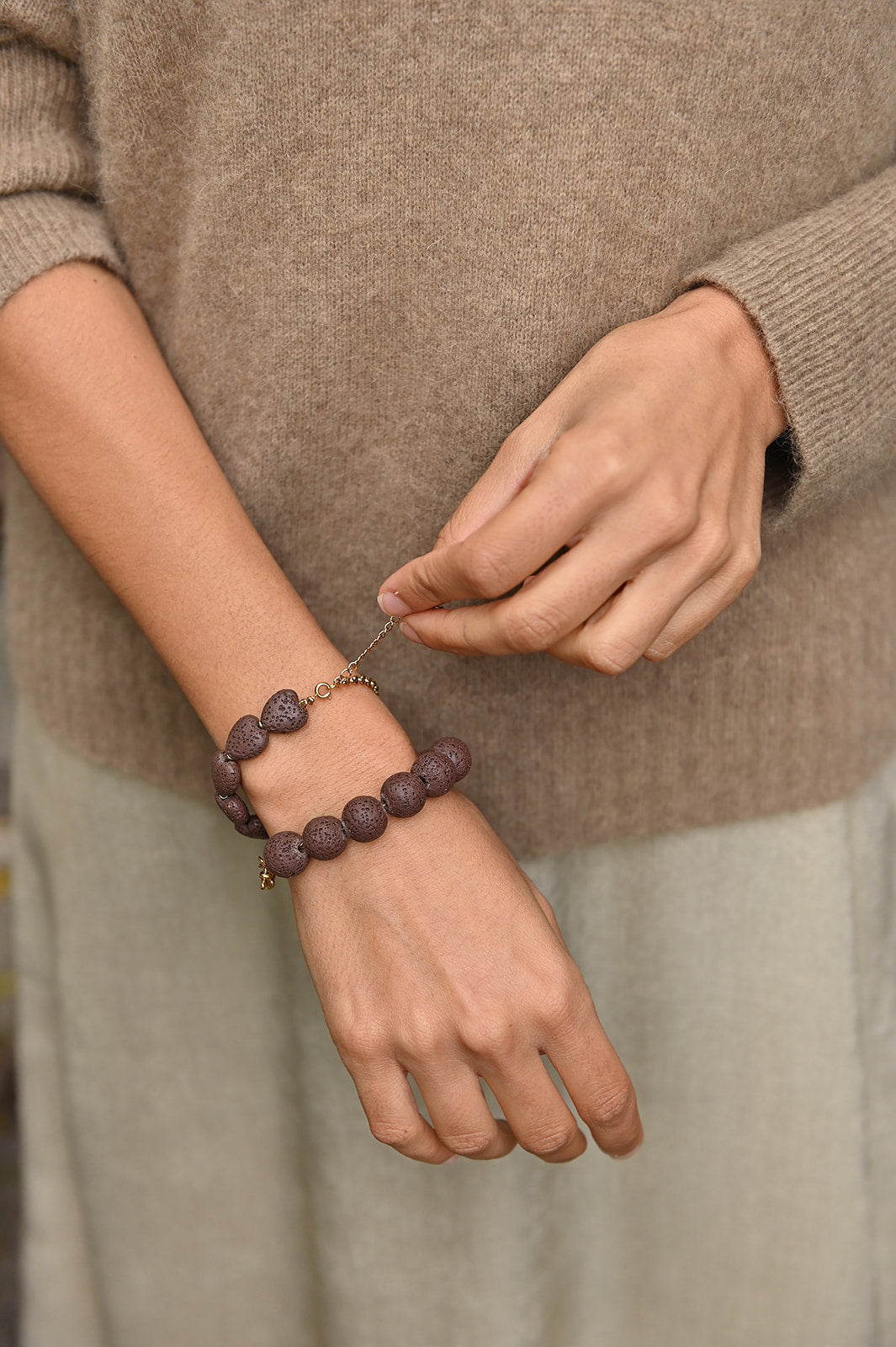 Edelsteen tussenstuk armband - Lava Love (14mm)