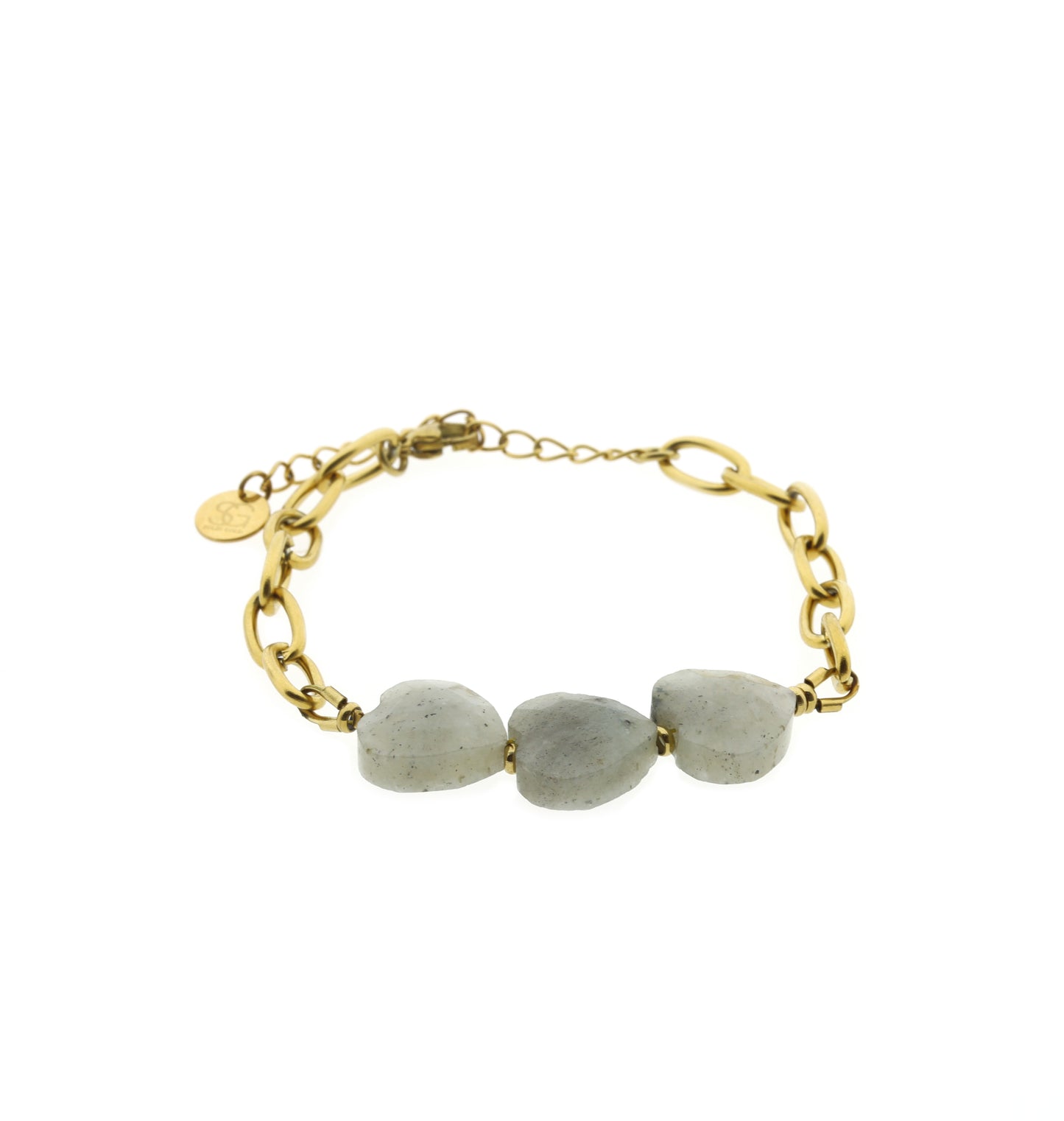 BELOVED ARMBAND - dames rvs edelsteen armband - aventurijn - maansteen - labradoriet