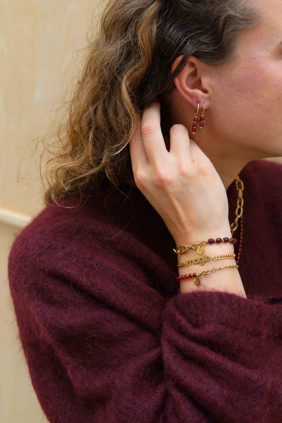 armband met tekst (magic, happy, lucky)