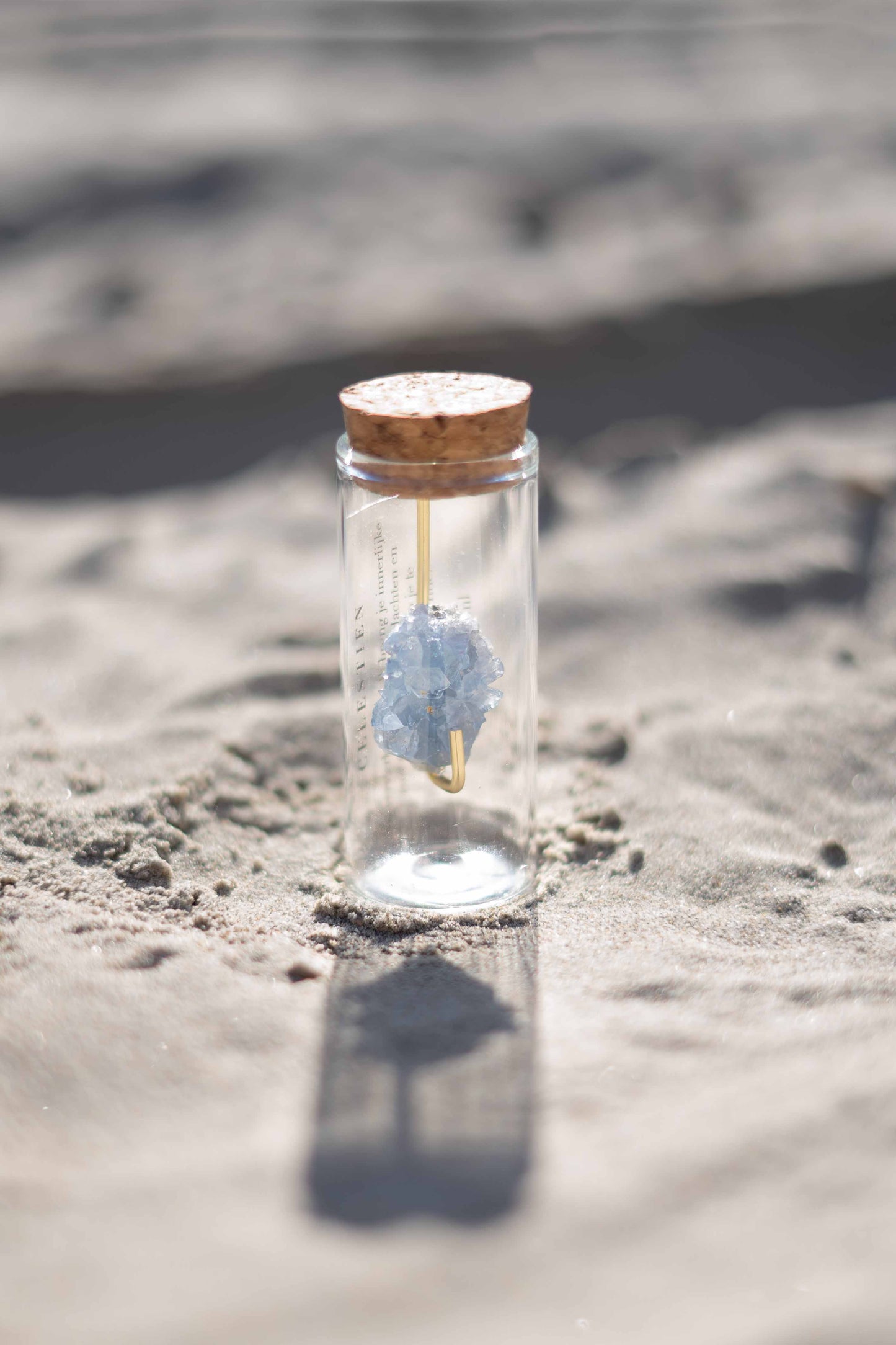 Flasche mit Edelstein - Coelestin