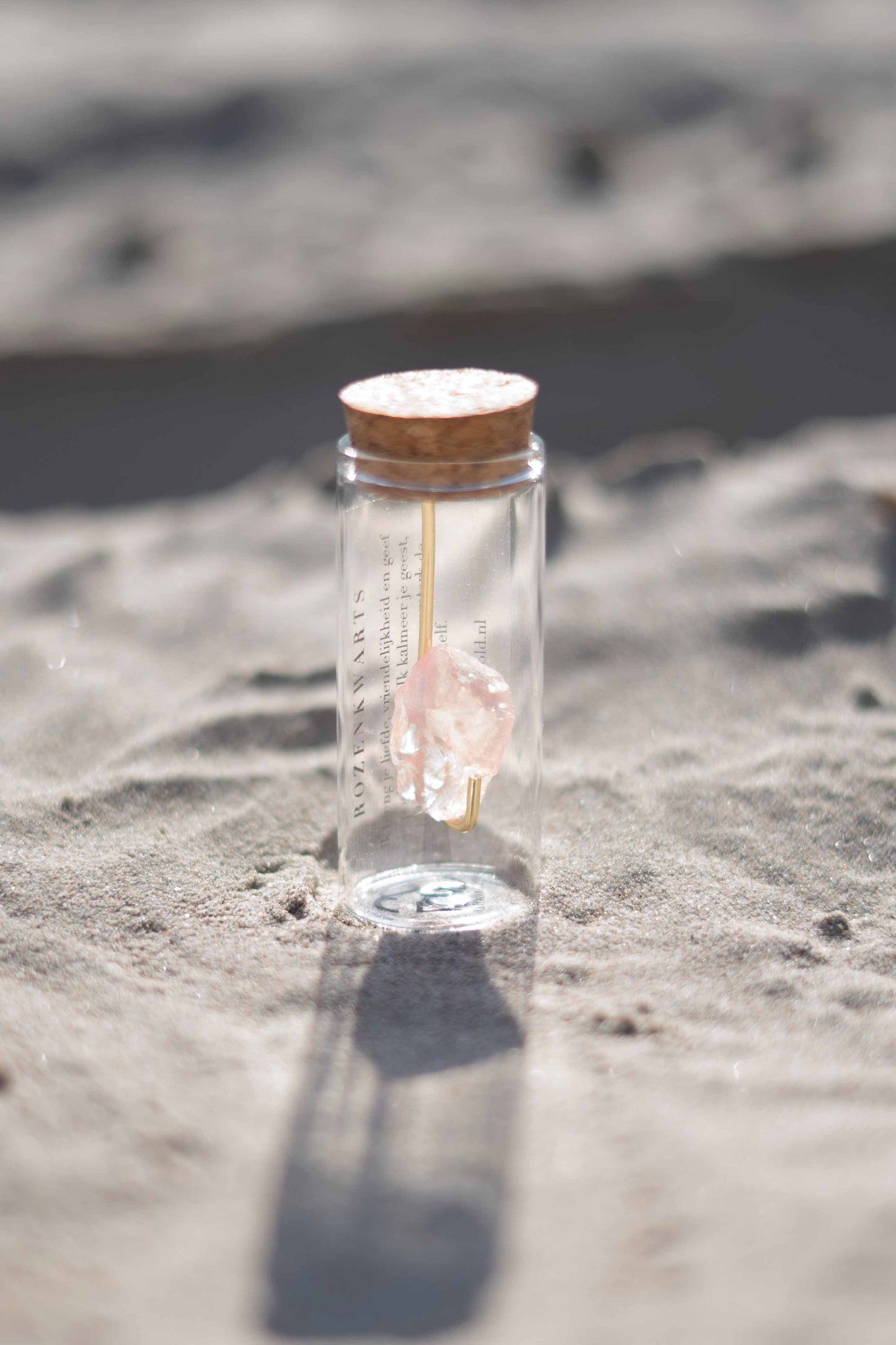 Bottle gemstone - rose quartz
