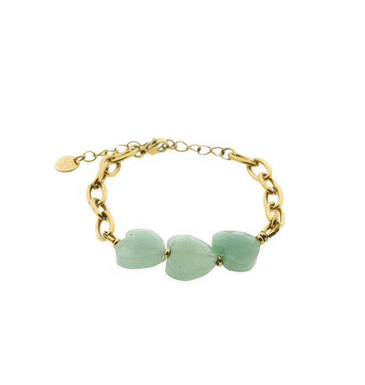 BELOVED ARMBAND - dames rvs edelsteen armband - aventurijn - maansteen - labradoriet