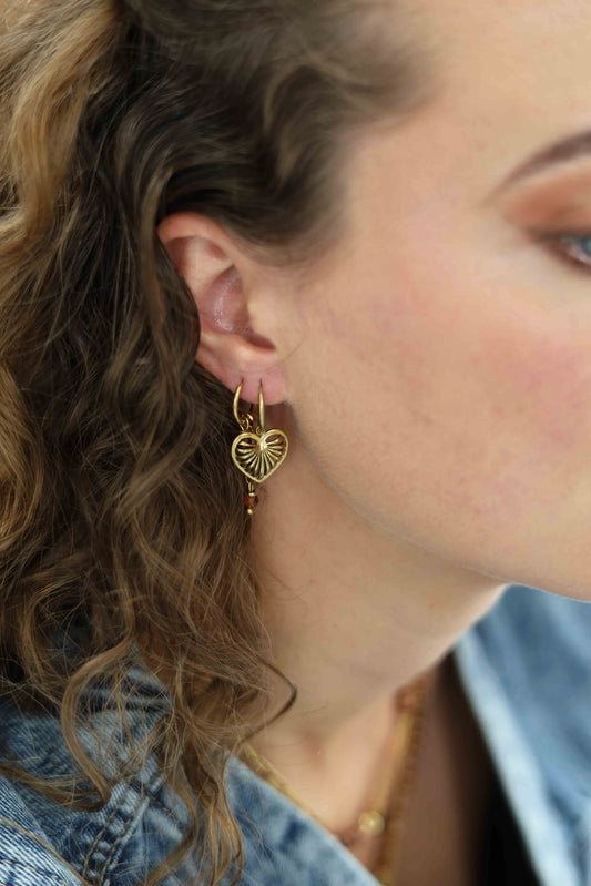 Gemstone earring - Coin (6mm)
