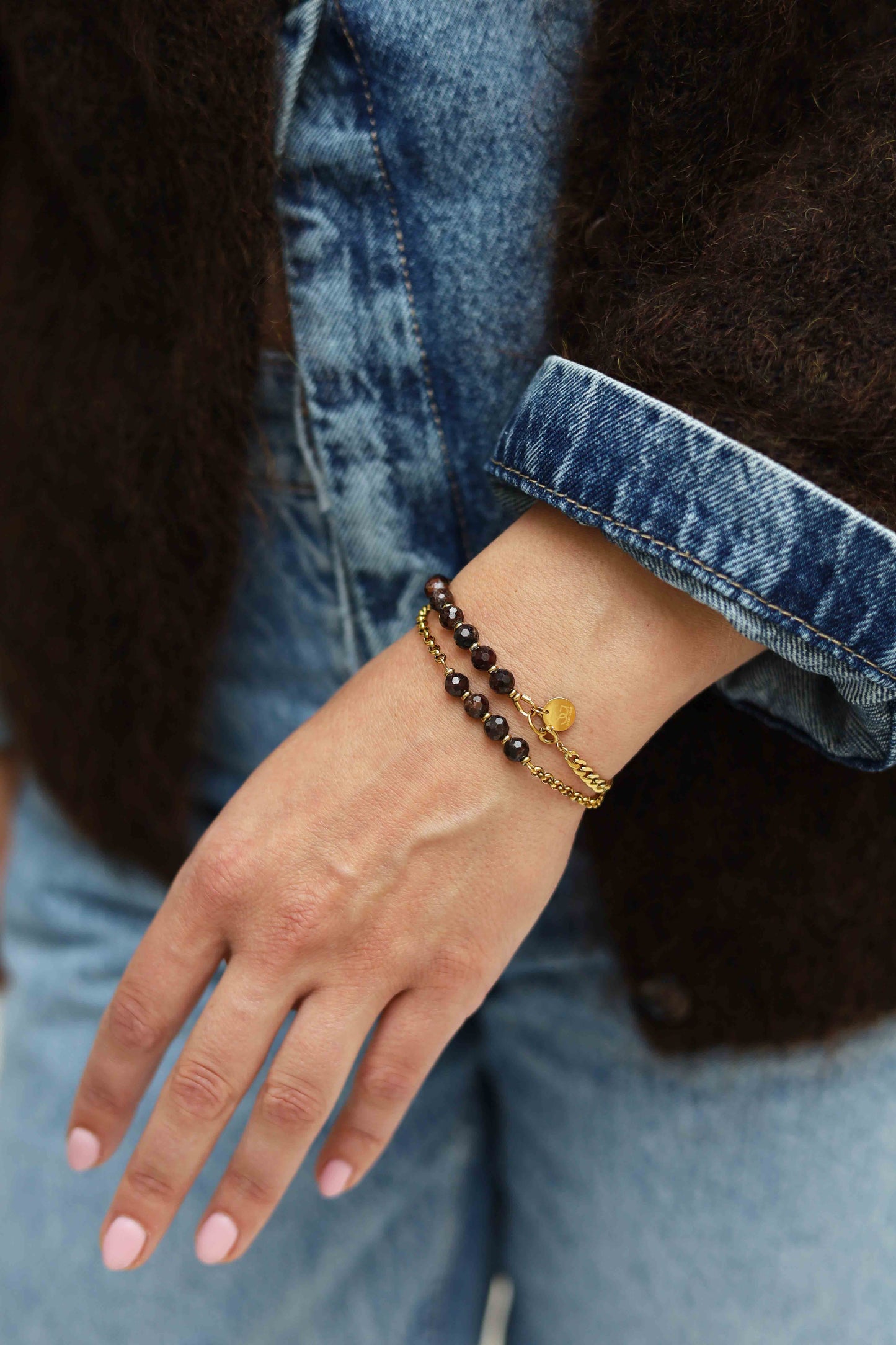 Gemstone spacer bracelet (4mm)