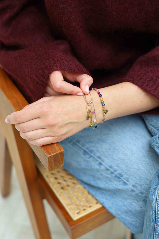 Gemstone spacer bracelet (4mm)