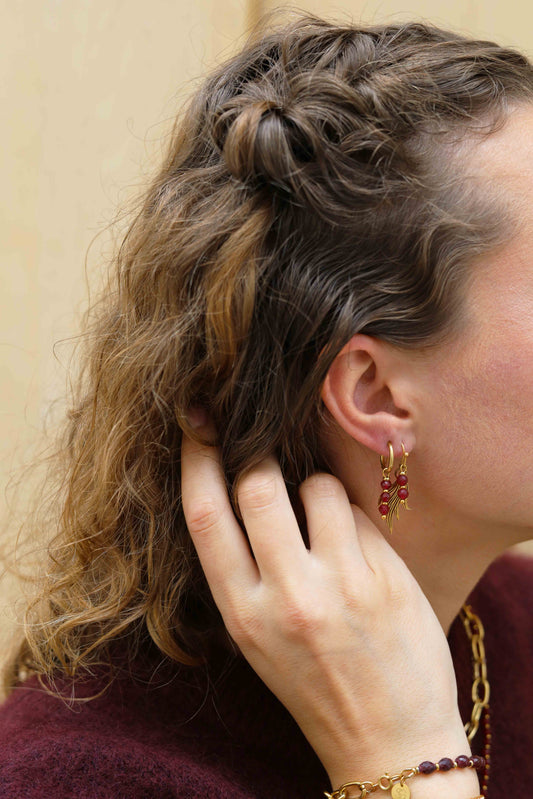 Gemstone earring - Coin (6mm)