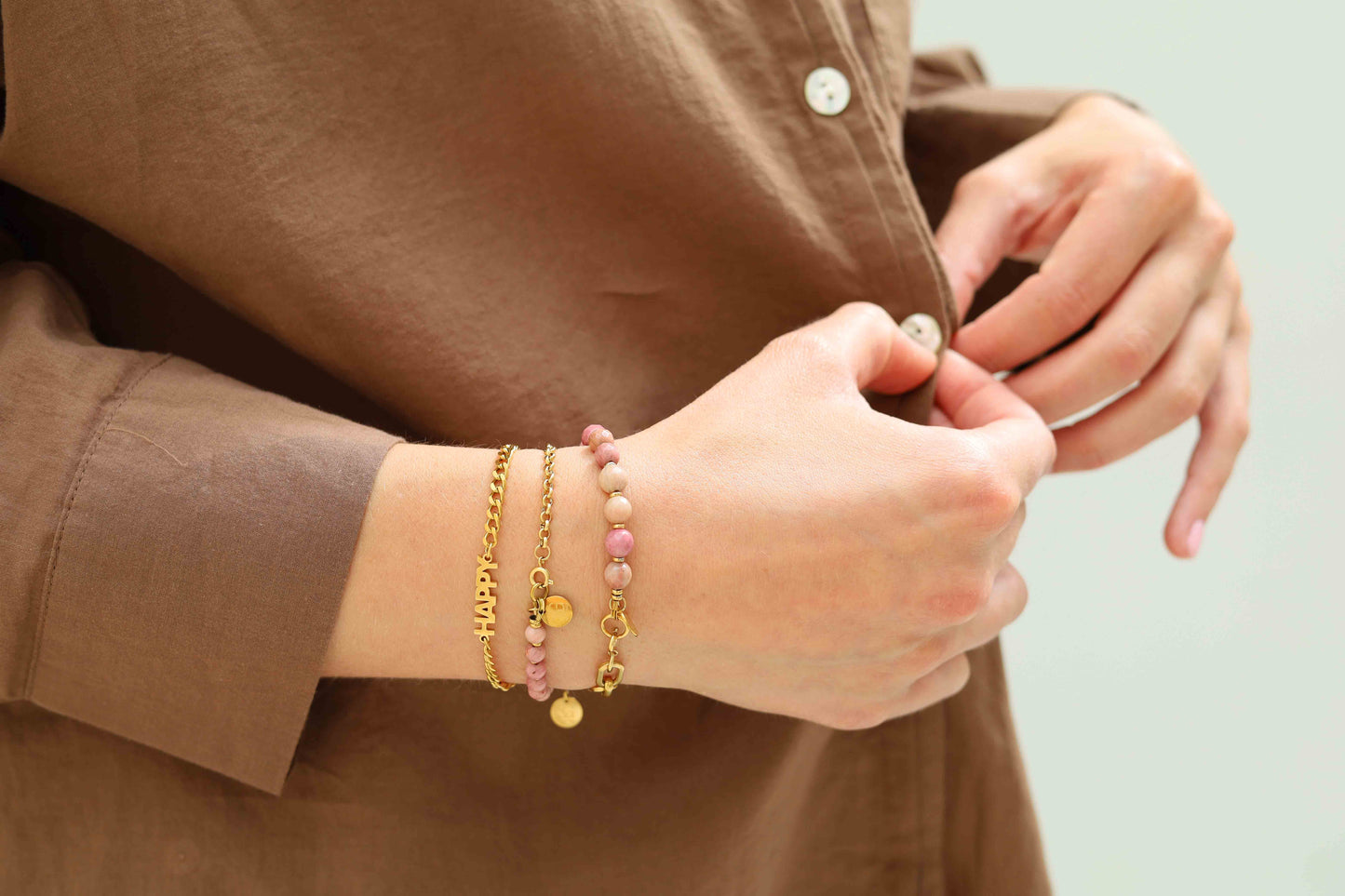 Gemstone spacer bracelet (4mm)