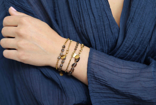 Gemstone spacer bracelet (4mm)