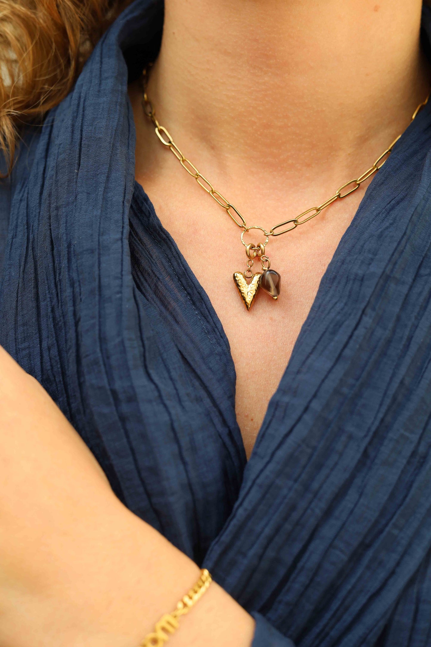 Pendant - heart coin