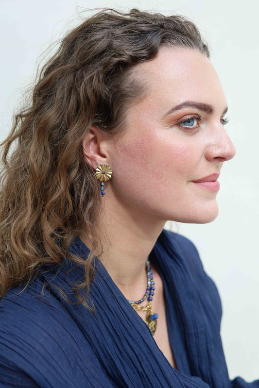 Gemstone earring - Coin (6mm)