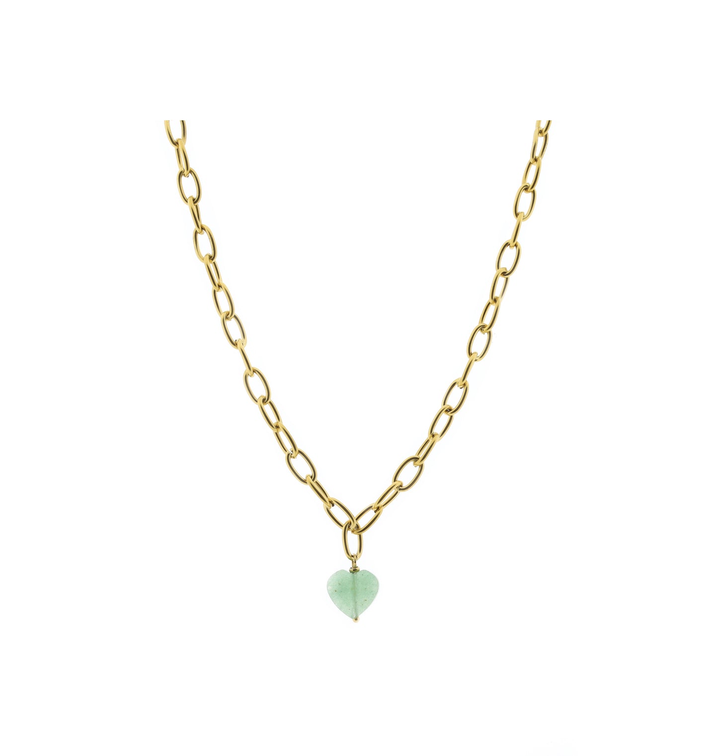 BELOVED KETTING - dames rvs edelsteen ketting - aventurijn - maansteen - labradoriet