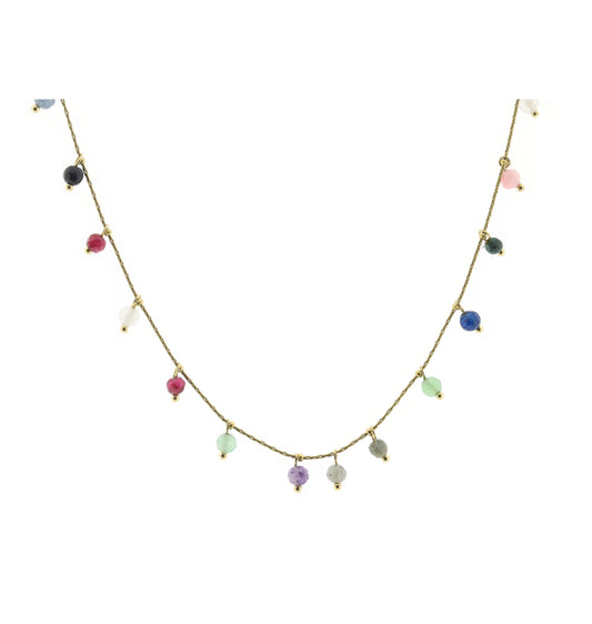 Ketting edelstenen mixed (4mm)