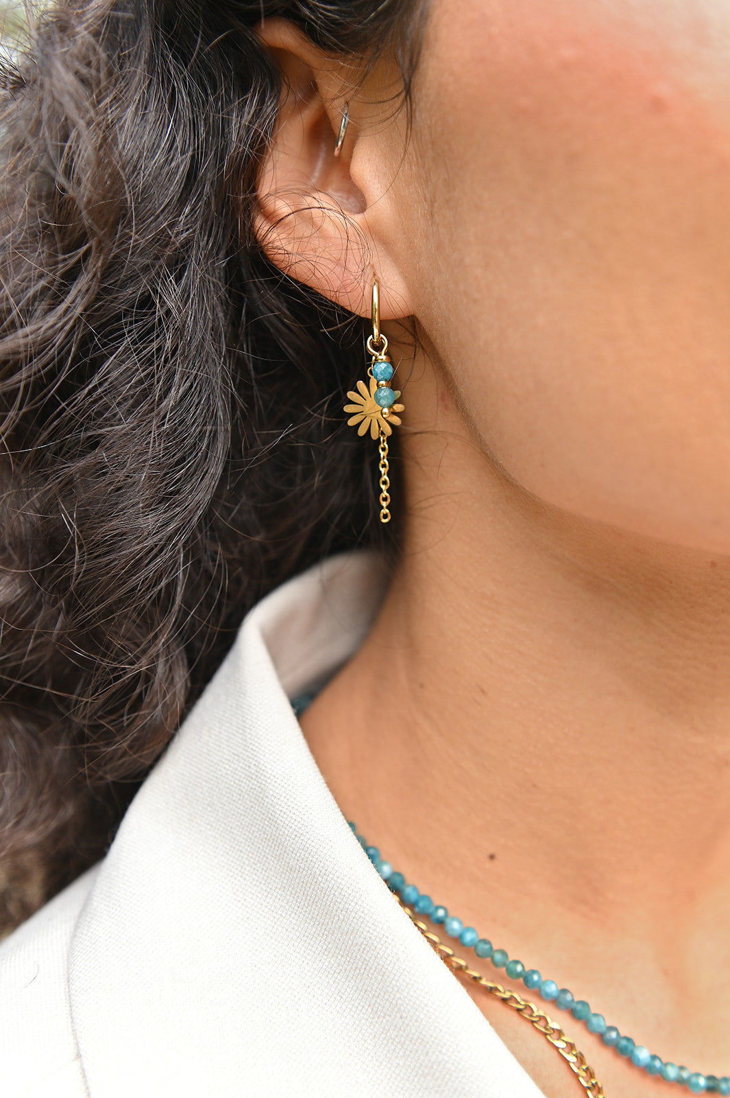 Edelsteinohrring - Münze (4mm)