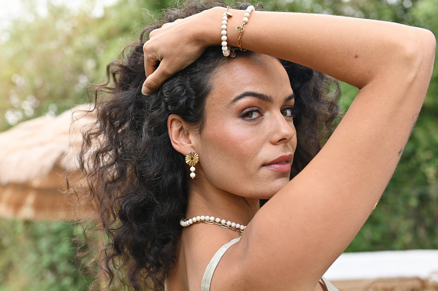 Gemstone earring - Coin (6mm)