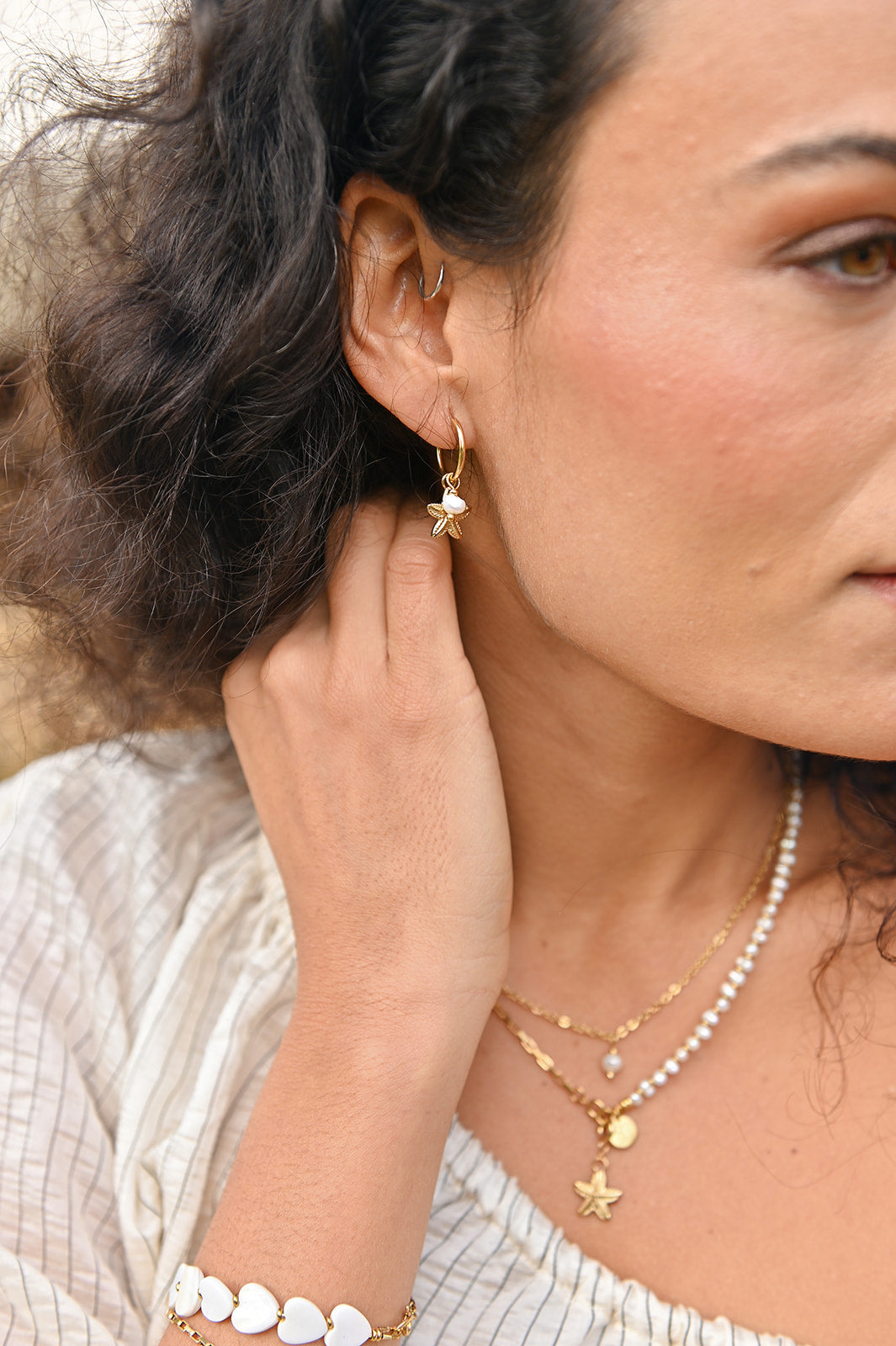 Edelsteinohrring - Münze (4mm)