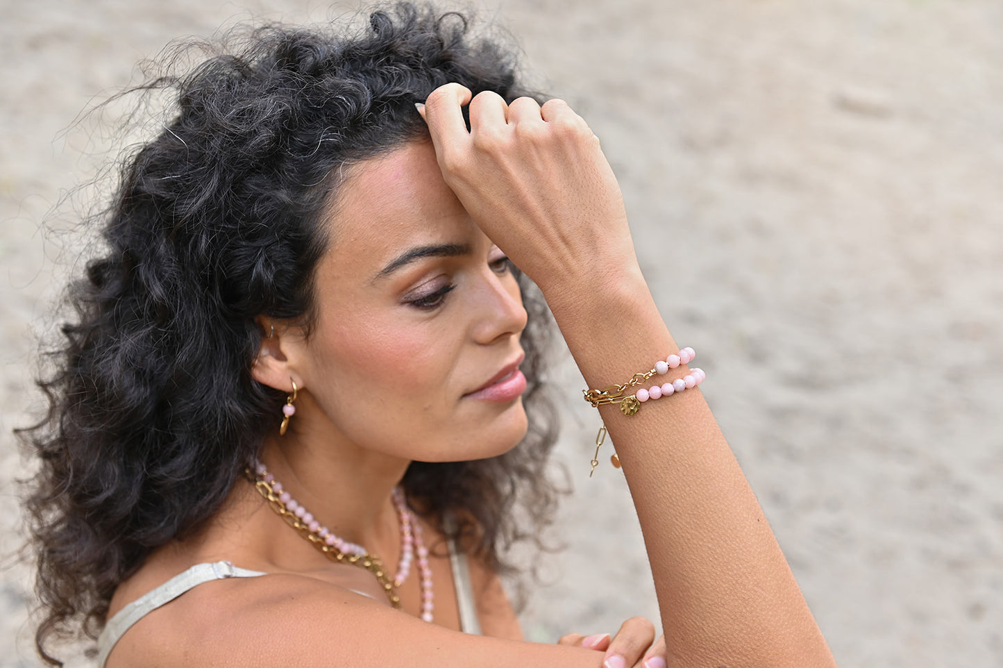 Edelsteen tussenstuk armband (6mm)