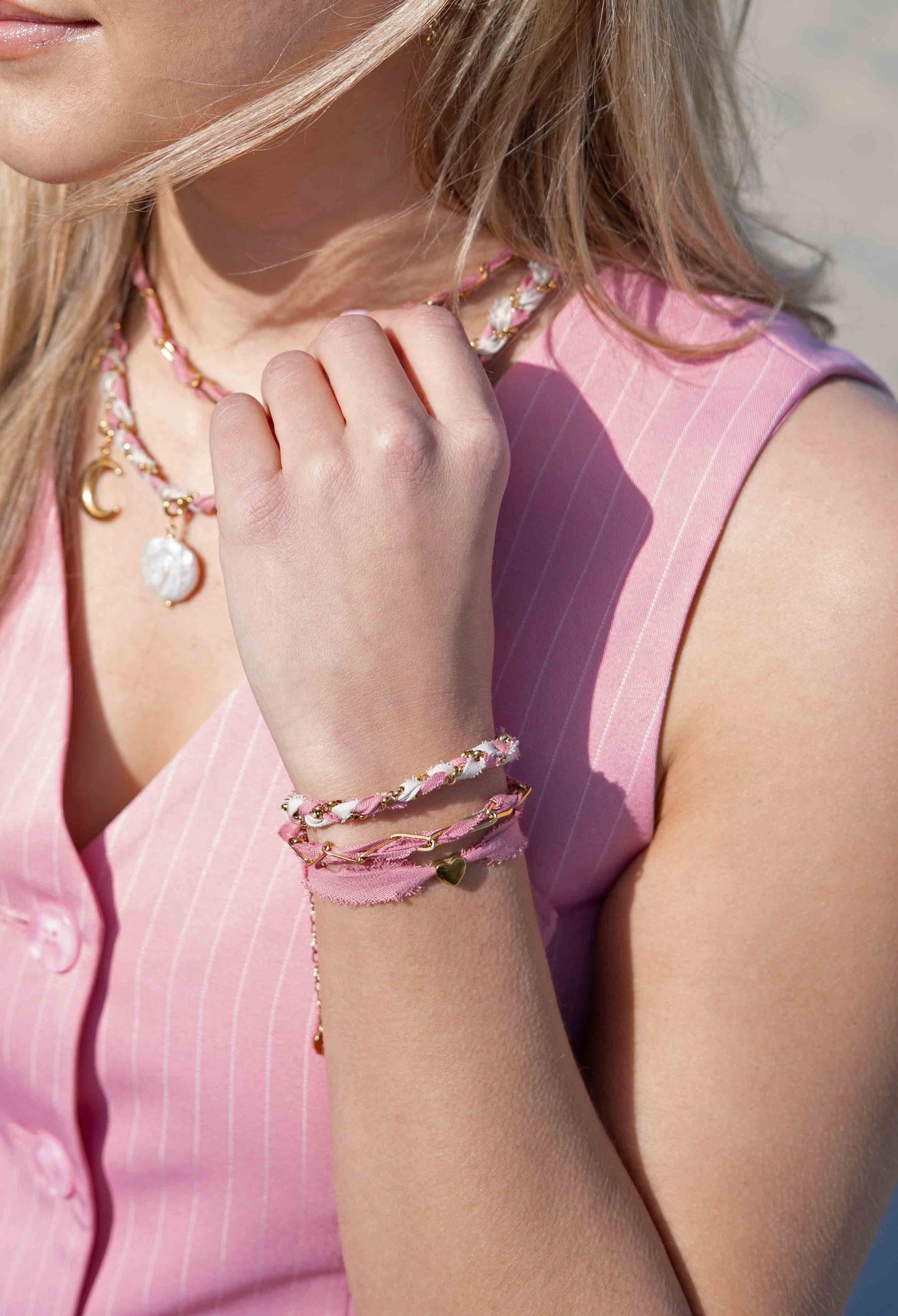 Armband Zopf - altrosa