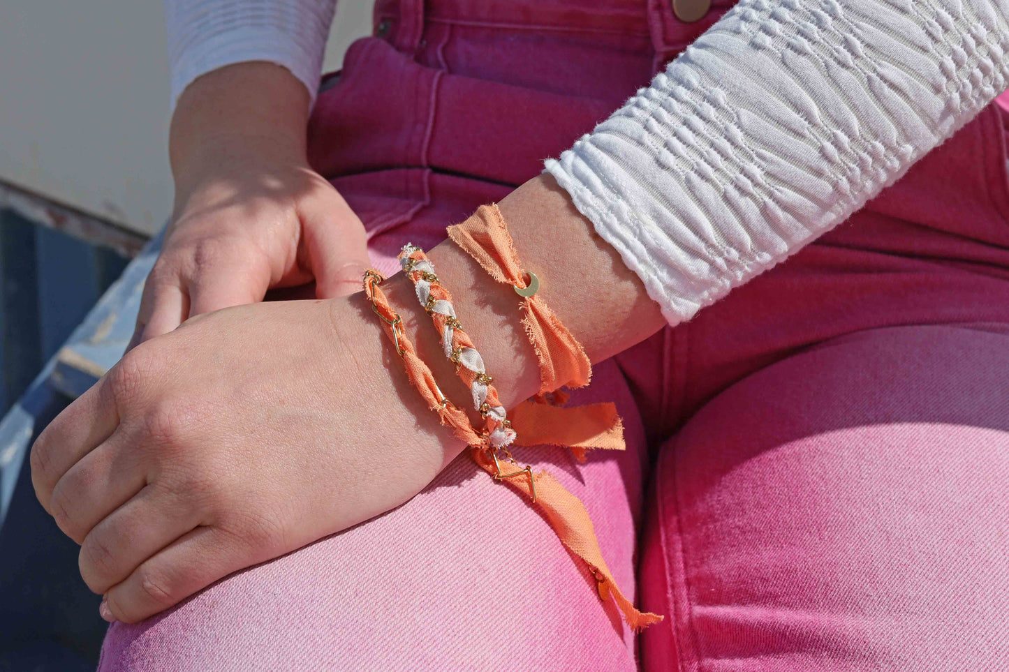 Bracelet Heart/Moon - orange