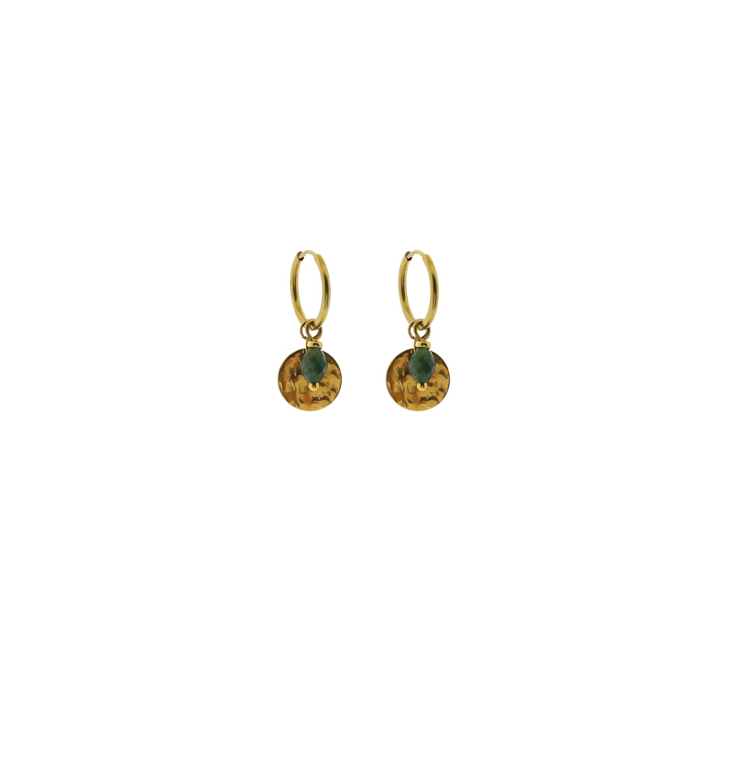 Edelsteen oorbel - Big coin (oval facet 5x6mm)