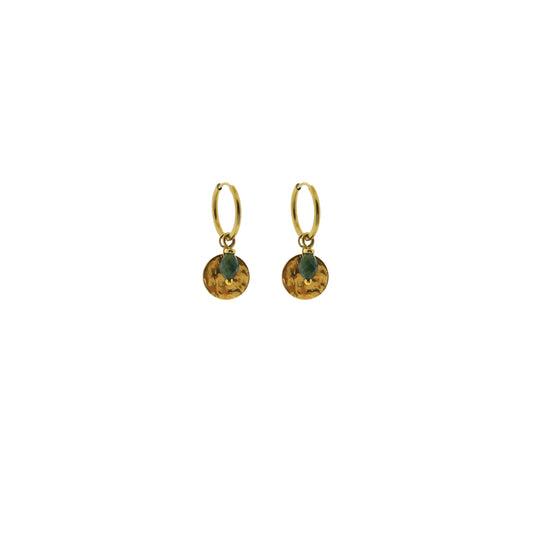 Edelsteen oorbel - Big coin (oval facet 5x6mm)