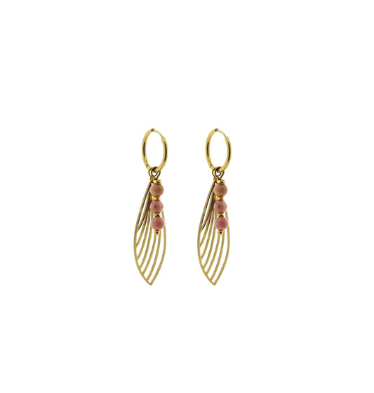 Gemstone earring Leaf (4mm)