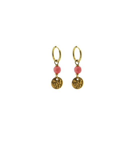 Gemstone earring - Coin (6mm)