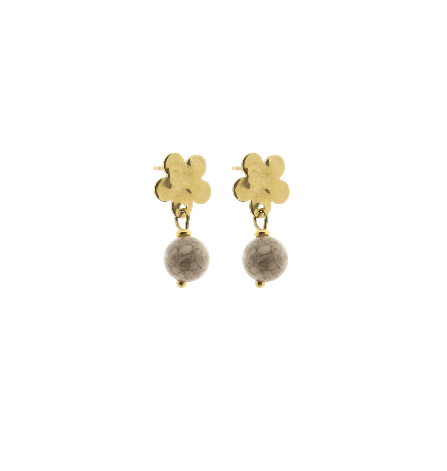 Edelsteinohrring - Blume (8mm)