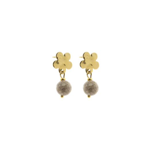 Edelsteinohrring - Blume (8mm)