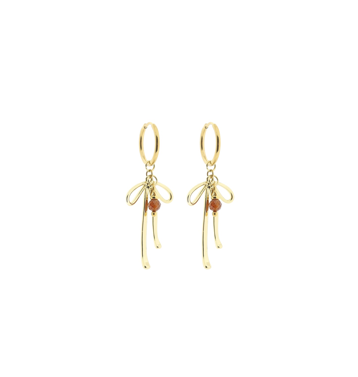 Edelsteen oorbel - Bow (4mm facet)