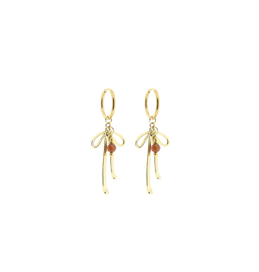 Edelsteen oorbel - Bow (4mm facet)