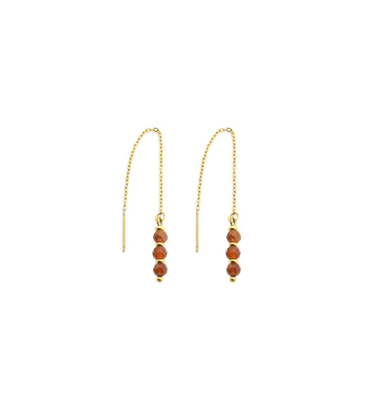 Edelsteen oorketting (4mm facet)