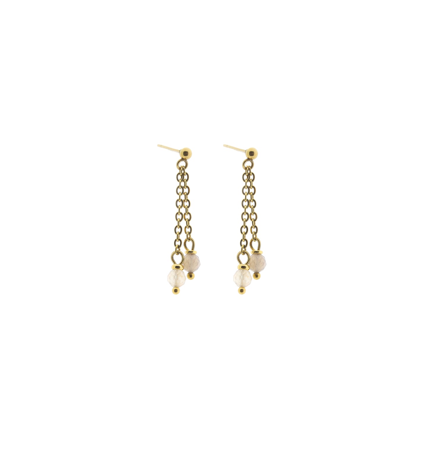 Edelsteen oorbel - Chains (4mm facet)
