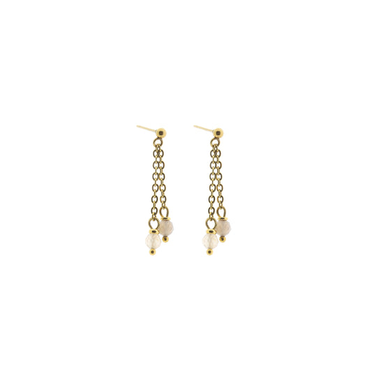 Edelsteen oorbel - Chains (4mm facet)