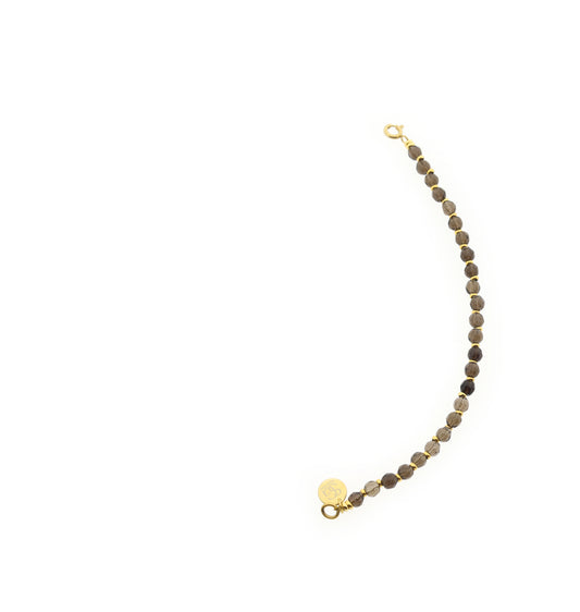 Edelsteen tussenstuk ketting (4mm facet) - rookkwarts